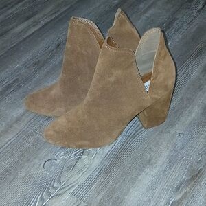 Steve Madden Rookie chestnut suede heeled ankle boots western boho  Sz 6 EUC